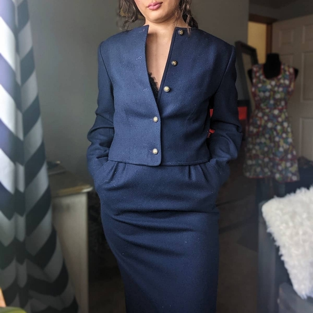 Vintage 1960's Pendleton Dress Suit Skirt Blazer